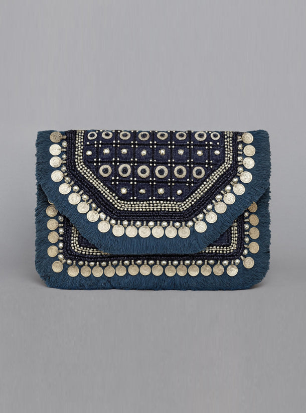 Boho handmade & vintage clutch
