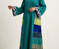 Metanoia Indian Silk Dara'a Abaya Teal Free Size