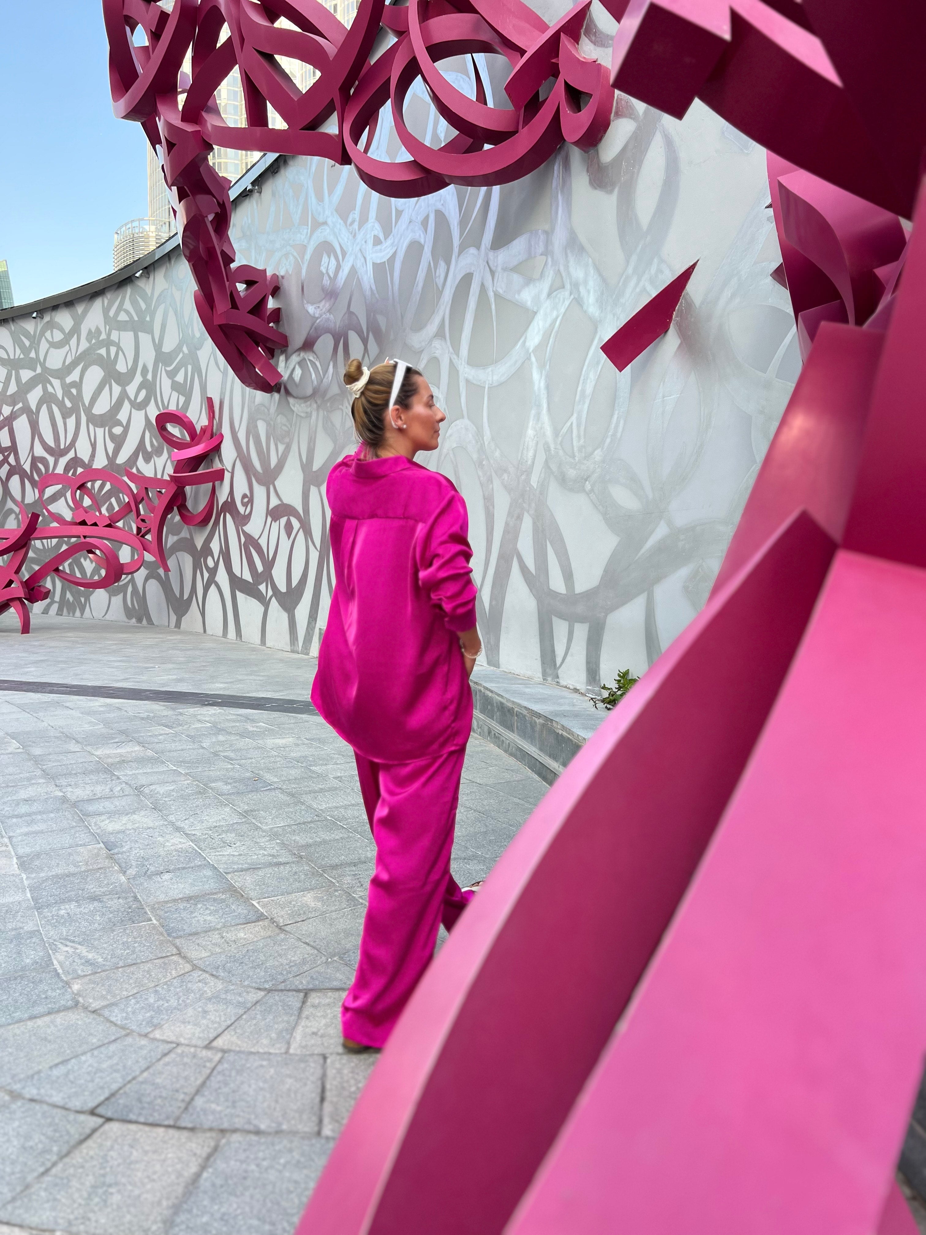 Fuchsia Silk Co-ord Set