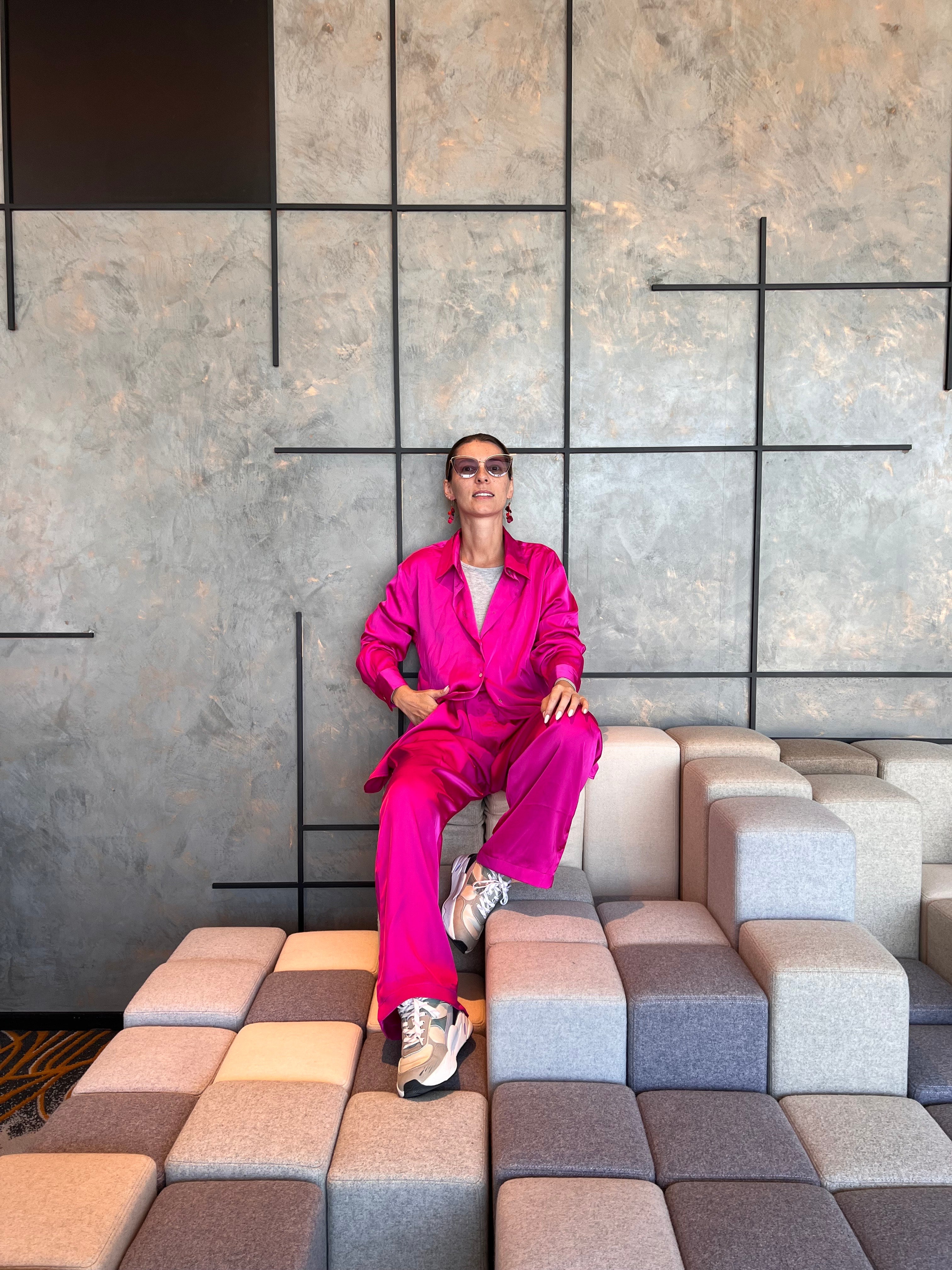 Fuchsia Silk Co-ord Set