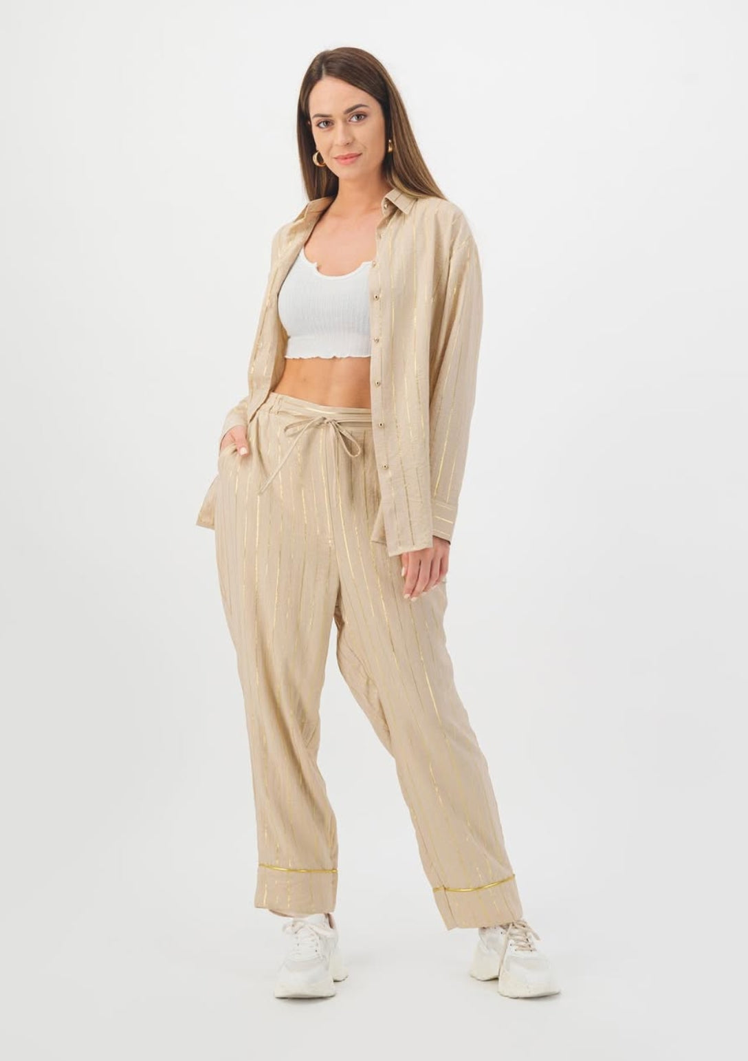 Metallic Stripped Co-ord Set
